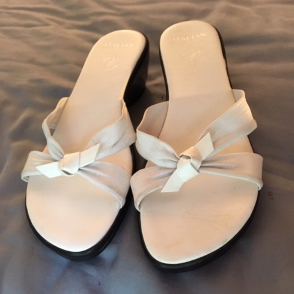 White Italian brand sandals, size 8